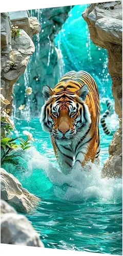 Vista 38 de croshom Kits de Arte de Diamantes Grandes para Adultos, Kits de Pintura de Arte de Diamantes de Paisaje Aurora Boreal para Adultos, 5D DIY Taladros