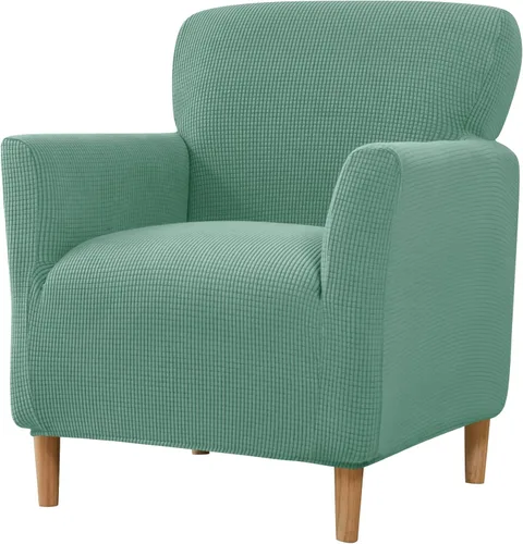 Vista 43 de LiveGo - Funda elástica para sillón de mediados de siglo moderno de 1 pieza, fundas de acento de jacquard para silla con brazos, fundas impermeables