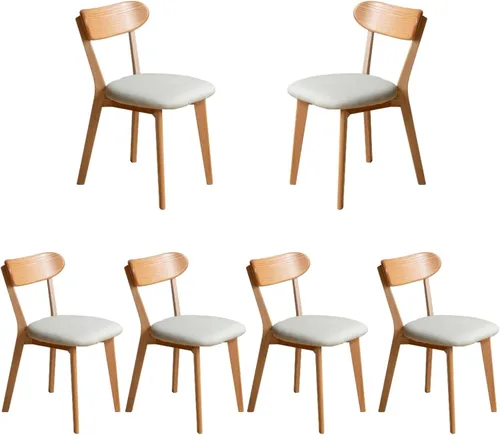 Vista 14 de Silla de comedor de madera maciza para cocina (1, negro) Contoured seat for comfort. Non-slip feet, sturdy wood. Quick assembly. For dining