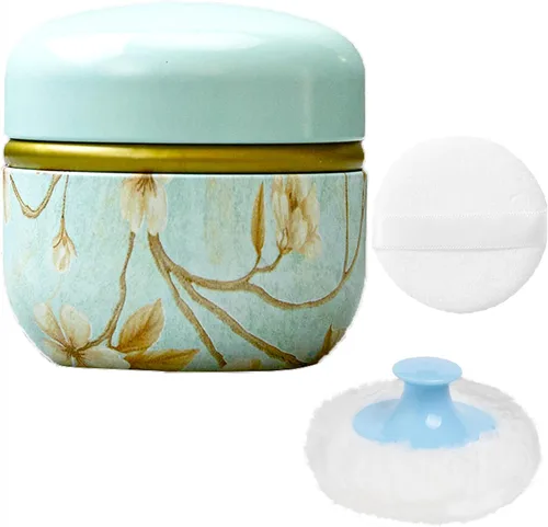 Vista 7 de Estuche de Polvo Corporal WEMEGA con Aplicador de Polvo, Contenedor de Polvo, Caja de Té para Polvo Corporal y Facial para Bebés y Mujeres, Estuche