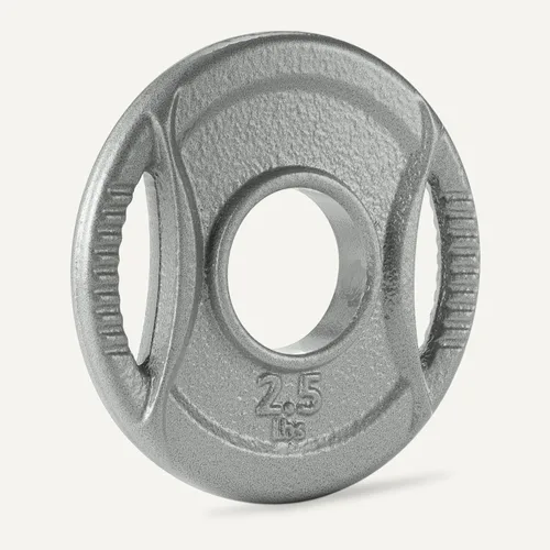 Vista 4 de Amazon Basics 2-Inch Olympic Grip Weight Plates, Cast Iron, for Powerlifting, CrossFit & Strength Training