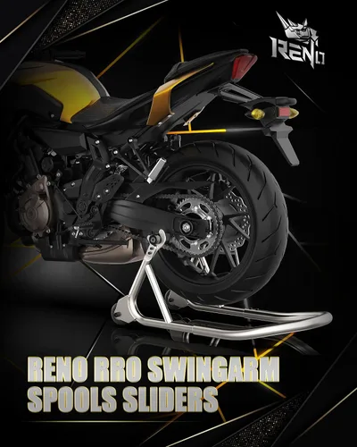 Vista 7 de RENO Bobinas deslizantes de carrete oscilante de 6 mm, soporte de acero inoxidable 304 universal M6, deslizadores de cuadro de motocicleta