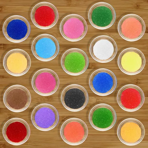 Vista 5 de Arena para arte de arena [20 colores: 15 libras] Arenas de colores a granel, deliciosas arenas divertidas para manualidades, fiestas, niños, bonitas