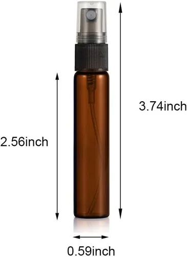 Vista 3 de Paquete de 25 botellas de perfume de viaje con atomizador a granel de 0.3 fl oz, botella vacía hidratante (ámbar)