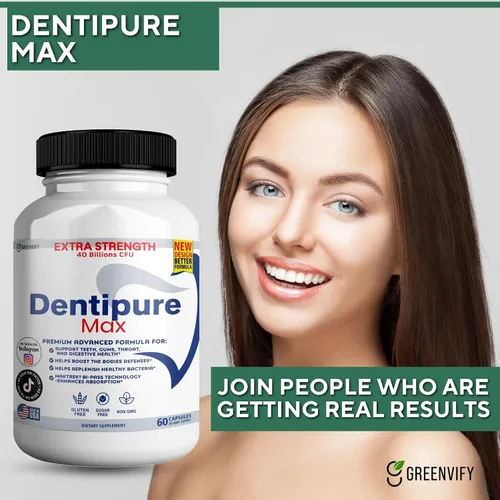 Vista 6 de Suplemento probiótico Dentipure Max, 40 mil millones de UFC, 60 cápsulas, apoya los dientes y la salud digestiva (1)