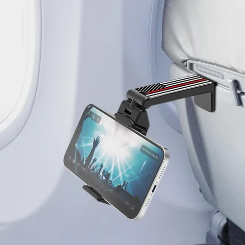 Vista 12 de Accesorios de viaje, bandeja universal para el respaldo del asiento, soporte de clip para teléfono manos libres, tamaño de bolsillo ajustable