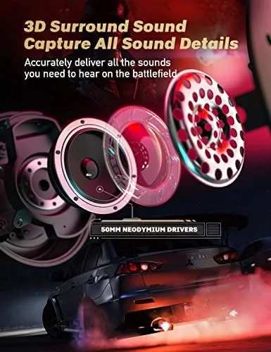 Vista 2 de Gaming Headset for PS4 PC Xbox 1 PS5 Controller Noise Cancelling Over Ear Headphones with Mic Surround Sound Wired Gamer Headsets for Computer