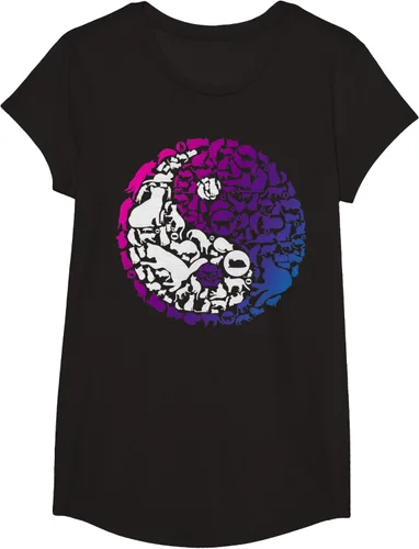 Vista 4 de Cute Kitty Cats and Zen Spirit Peace & Love Yin Yang - Camiseta de gato Negro