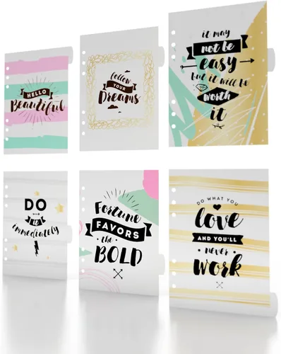Vista 2 de Discagenda Hello Beautiful - Organizador personal de polipropileno para planificar divisores (encuadernación de disco, A5)