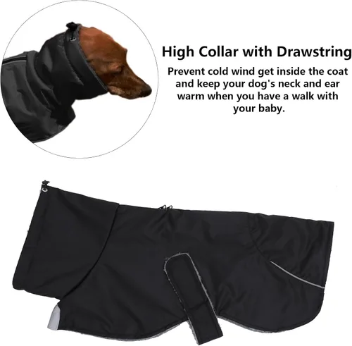 Vista 4 de Abrigos de perro salchicha impermeables, perfectos para perros salchichas, salchichas, abrigo de invierno para perro Weiner con forro polar