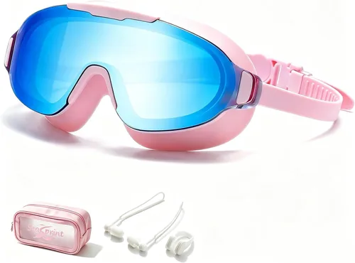 Vista 10 de Gafas de natación, gran angular antivaho y a prueba de fugas UV, gafas de natación de moda para hombres y mujeres