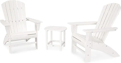 Vista 11 de POLYWOOD Juego de sillas Adirondack de 3 piezas náuticas con mesa auxiliar Aruba