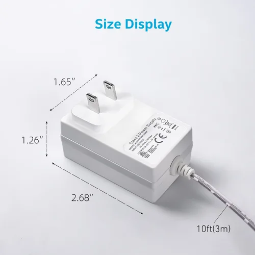 Vista 5 de Transformador de timbre de 24 voltios 110V/120V AC a DC 24V Adaptador compatible con tiras de luces LED