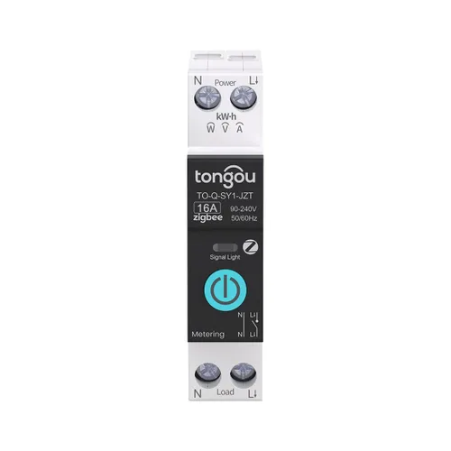 Vista 15 de TONGOU Interruptor inteligente ZigBee DIY 10A Interruptor para carril DIN 1P+N 90-240VAC Monitoreo de energía en tiempo real Control remoto