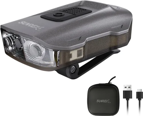 Vista 7 de SUNREI - Luz recargable con sensor de movimiento con clip en el sombrero con 150 lúmenes y 600 mAh, linterna giratoria para pesca, camping, correr