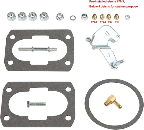 Vista 4 de Carburador marino de 2 barriles para Mercruiser Rochester Mercarb 3.0L 2.5L 4 CYL Motores con estrangulador eléctrico y juntas de chorros de enlace