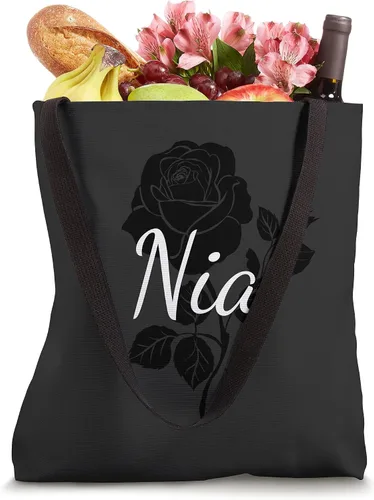 Vista 4 de Nia - Bolso personalizado con diseño floral y negro rosa