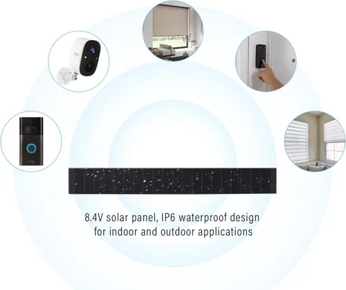 Vista 6 de Cargador de panel solar de 8.4 V para persianas enrollables motorizadas, fuente de alimentación solar de alta eficiencia de 3.5 W/11 W
