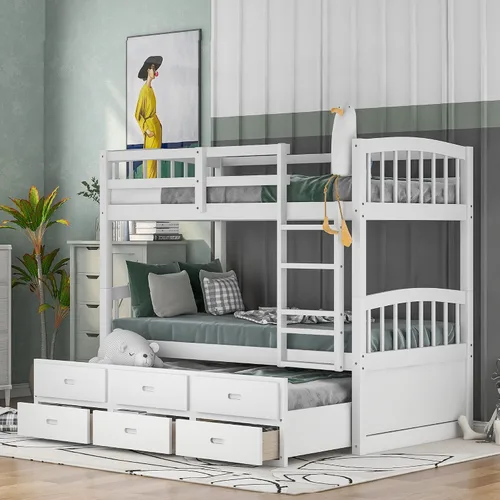 Vista 9 de Harper & Bright Designs Litera Queen con 2 cajones y cama nido extraíble