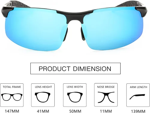 Vista 4 de MOORAY - Lentes de sol polarizados para hombre, protección frente a radiación UV, lentes de sol de moda para hombre, para pesca
