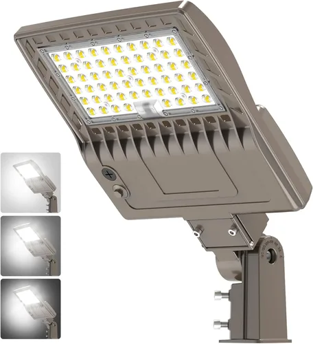 Vista 16 de BBESTLED 400W/320W/240W luces LED para estacionamiento con brazo y montaje deslizante, iluminación exterior del atardecer al amanecer, luz