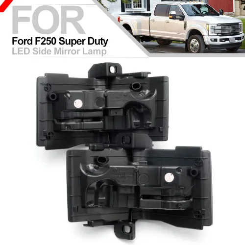 Vista 4 de Switchback - Luces LED para espejo lateral para Ford F150 F250 F350 F450 F550 Super Duty con lente ahumada, luces direccionales secuenciales, luces
