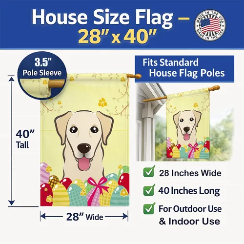 Vista 628 de Caroline's Treasures BB1923GF Bandera decorativa para jardín con diseño de Border Collie, para caza de huevos de Pascua, para jardín, jardín, patio