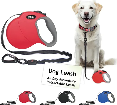 Vista 10 de DOCO Correa retráctil para perros pequeños, cinta reflectante con control de parada y bloqueo, cierre giratorio de 360° y correas para perros