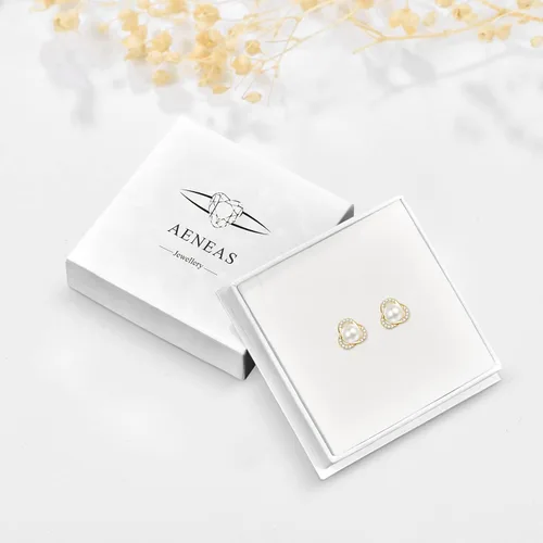 Vista 7 de AENEAS Pearl Stud Earrings for Women Sterling Silver Cultured Pearl Studs Earrings Jewelry Gifts for Women Mom Wife