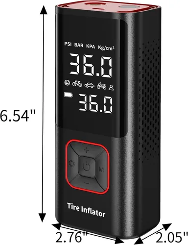 Vista 9 de Powools Inflador de neumáticos inalámbrico, compresor de aire portátil, bomba de aire de 150 PSI con función de apagado automático para neumáticos