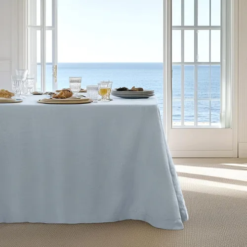 Vista 16 de Linen World - Mantel de lino de otoño de 90 x 60 pulgadas, mantel rectangular lavable de lino francés para comedor, al aire libre, bodas