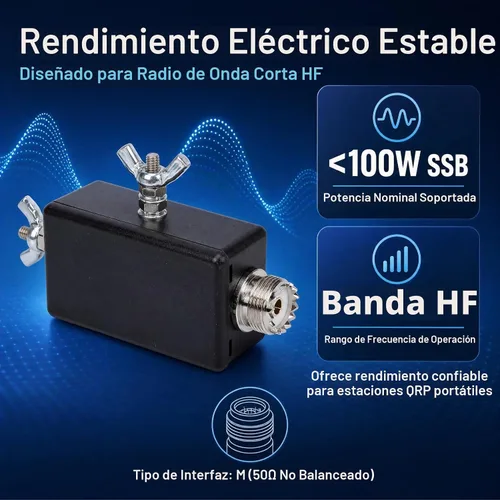 Vista 4 de Balun para antena de alimentación final - Balun 1:9 adecuado para antena de onda corta, estación exterior y muebles