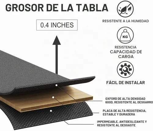 Vista 2 de Caja de resorte plegable, transpirable, minimiza el ruido, resistente a la humedad, soporte de cama de perfil bajo, cama doble grande de 0.394 in