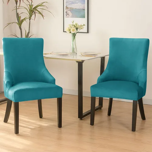 Vista 6 de N/A Funda elástica de terciopelo para silla con respaldo de ala, sin brazos, reutilizable, funda para silla lateral con respaldo de ala, fundas