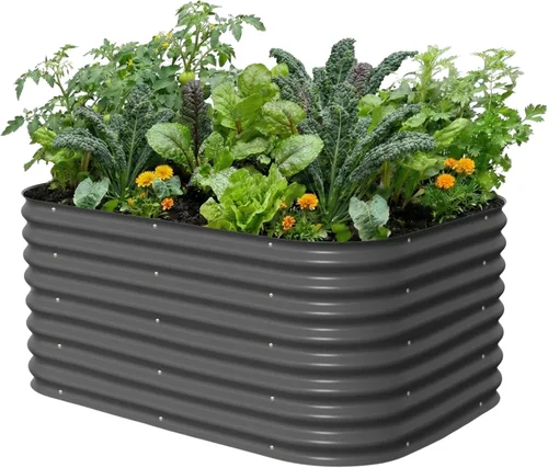 Vista 15 de Vego Garden Kits de cama de jardín elevada de 26" extra alta, caja de maceta elevada modular 4 en 1 para verduras, flores, frutas, cama de jardín