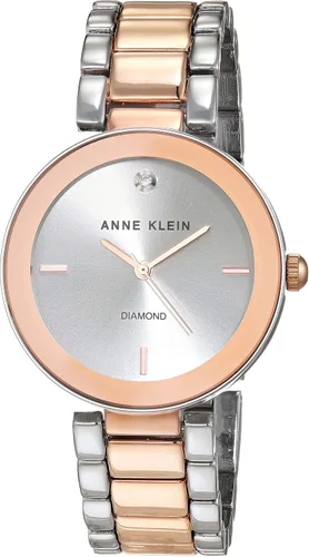 Vista 8 de Anne Klein Reloj de pulsera con esfera de diamante genuino para mujer