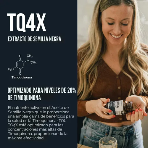 Vista 3 de Cápsulas de extracto de aceite de semilla negra con 20% de timoquinona - TQ-Advanced 4X®: Concentración potente de timoquinona disponible