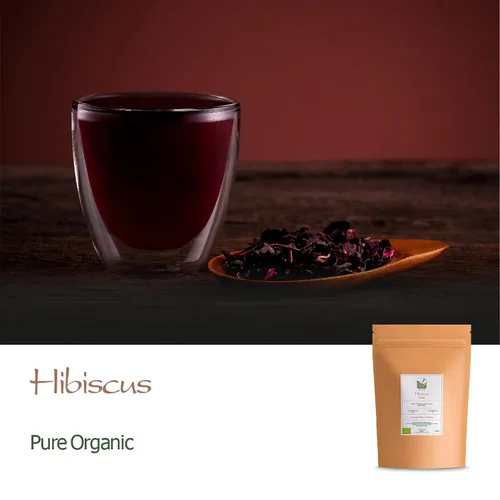 Vista 7 de Hibisco Flores orgánicas Té de hierbas - Tarta de limón y bayas rica - Malva clásica de rosa agridulce - Flores de hibisco Té de hibisco seco Flor
