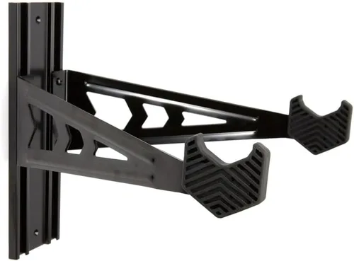 Vista 5 de Feedback Sports Aleación de acero Velo Wall 2D Bike Storage Rack (negro) Road, gravel and MTB compatible; soft rubber cradles protect finishes and