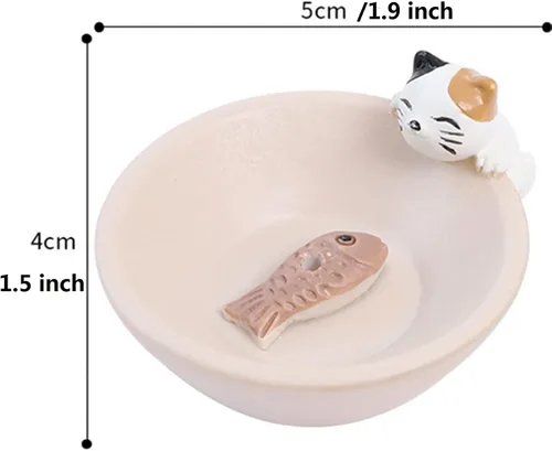 Vista 2 de Newwe Soporte para incienso de resina, quemador de incienso para gatos pequeños, mini estatua de animal lindo quemador de incienso para el hogar