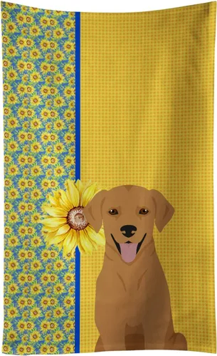 Vista 143 de Caroline's Treasures WDK5313KTWL - Toalla de cocina con diseño de girasoles de verano, color negro y tostado, Airedale Terrier, toalla de mano
