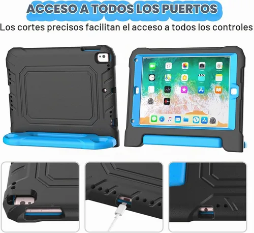 Vista 8 de YIHE - Funda infantil para iPad de 9.7 pulgadas con protector de pantalla, mango a prueba de golpes, funda convertible con soporte para iPad 9.7