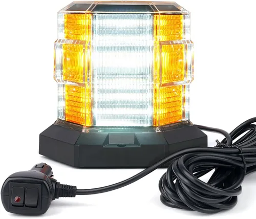 Vista 10 de LUMENIX 72 LED ámbar techo luz de advertencia para camiones Magnetic Mount Mini Light Bar for Construction Vehicles, Forklifts, Snow Plows