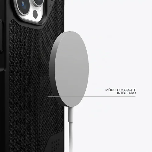 Vista 4 de URBAN ARMOR GEAR UAG [versión actualizada] Funda compatible con iPhone 15 Pro Max de 6.7 pulgadas, Metropolis LT Kevlar negro, imán integrado