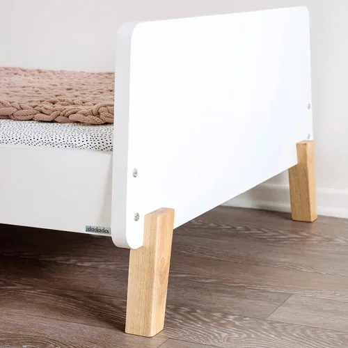 Vista 7 de Dadada Muse - Cama infantil con 2 rieles de seguridad extraíbles y marco de madera, color blanco Low Profile Montessori Bed for Kids, Solid Wood