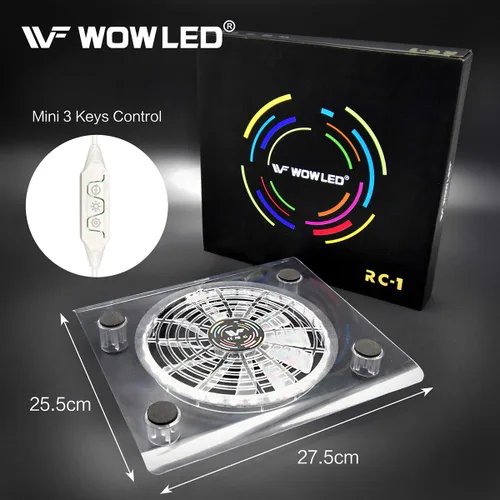 Vista 3 de WFPOWER USB RGB LED Cooler Cooling Fan Stand, Multi-Color LED Light Cooler Pad Stand Accessories Compatible with PS4, PS4 Pro, PS4 Slim, Xbox One X