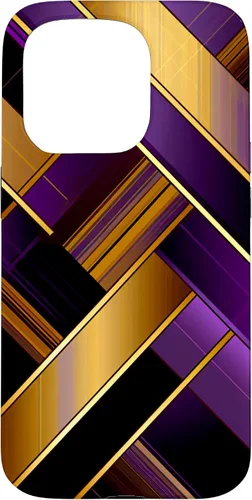 Vista 14 de Púrpura Negro Oro Plaid Patrón A Cuadros Amantes Caso Para iPhone 16