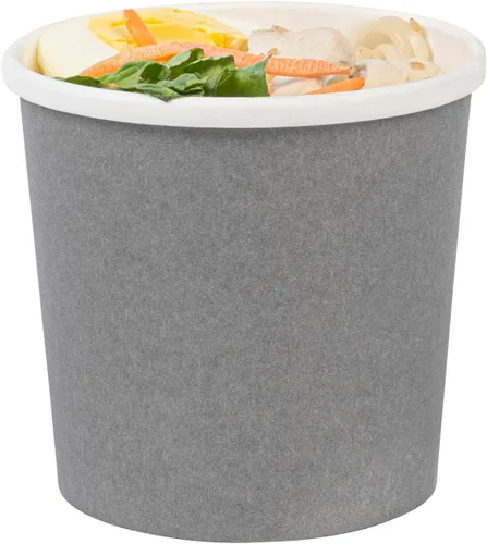 Vista 2 de Restaurantware - Bio Tek - Vasos de sopa desechables de 12 onzas, 200 tazas de sopa de papel para microondas - Las tapas ventiladas se venden por
