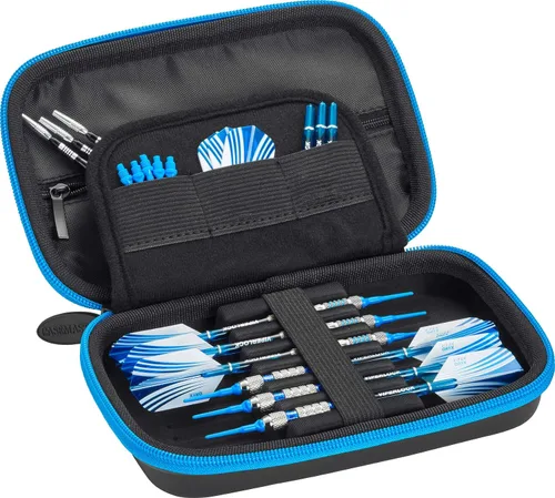 Vista 21 de Casemaster Sentinel - Estuche para dardos con 6 puntas de acero o punta suave, totalmente montado, funda rígida de EVA con espuma, resistente al