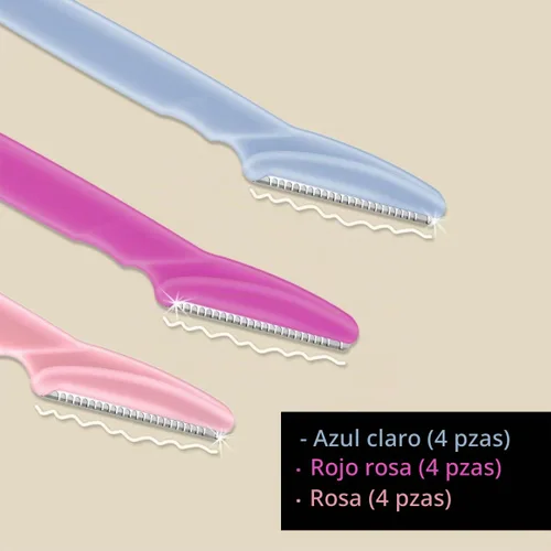 Vista 3 de 12 piezas de maquinilla de afeitar de cejas para mujer, herramienta de dermaplaning, recortadora de cejas con cubierta de seguridad, afeitadora